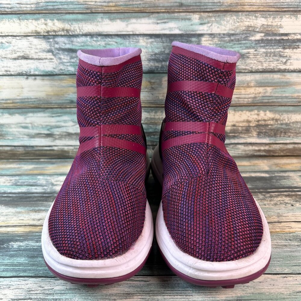 Lands End Boots Womens Size 8B Purple Ankle Pull On Wedge Winter Casual
